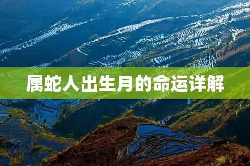 属蛇人出生月的命运详解