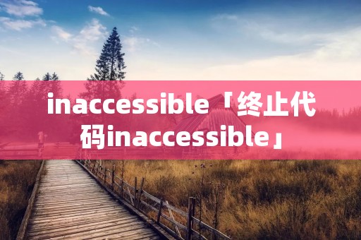 inaccessible「终止代码inaccessible」 inaccessible「终止代码inaccessible」