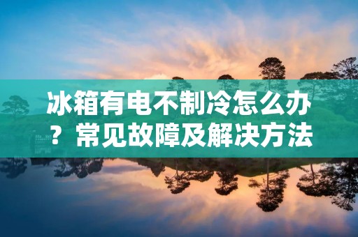冰箱有电不制冷怎么办?常见故障及解决方法 冰箱有电不制冷怎么办?常见故障及解决方法