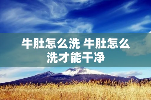 牛肚怎么洗 牛肚怎么洗才能干净