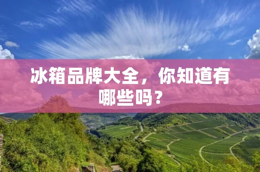 冰箱品牌大全，你知道有哪些吗？
