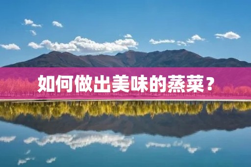 如何做出美味的蒸菜? 如何做出美味的蒸菜?