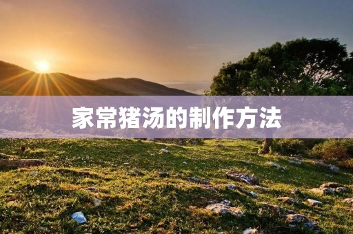 家常猪汤的制作方法