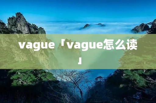 vague「vague怎么读」