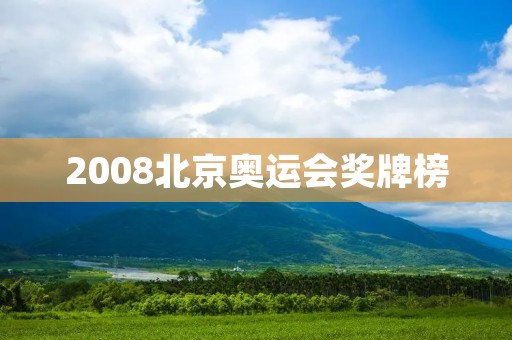 2008北京奥运会奖牌榜