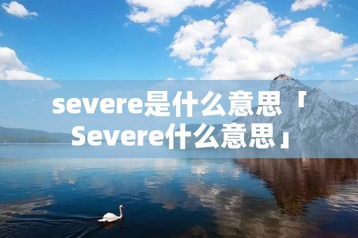 severe是什么意思「Severe什么意思」