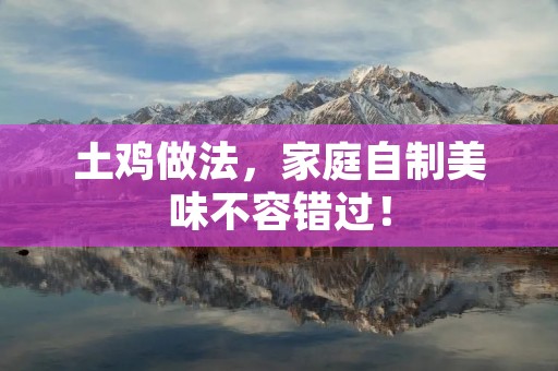 土鸡做法，家庭自制美味不容错过！