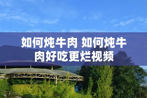 如何炖牛肉 如何炖牛肉好吃更烂视频