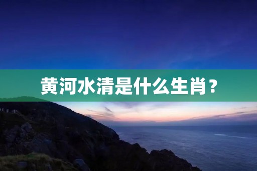 黄河水清是什么生肖?