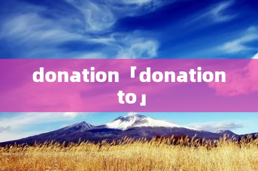 donation「donation to」 donation「donation to」
