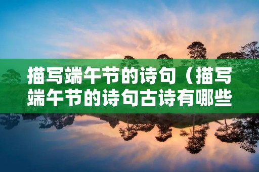 描写端午节的诗句(描写端午节的诗句古诗有哪些)