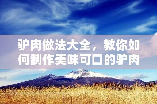 驴肉做法大全，教你如何制作美味可口的驴肉菜肴