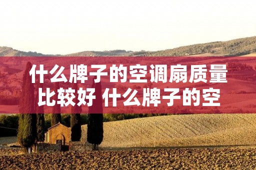 什么牌子的空调扇质量比较好 什么牌子的空调扇质量比较好省电