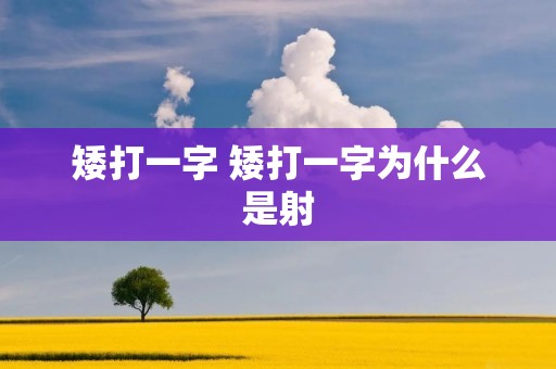 矮打一字 矮打一字为什么是射