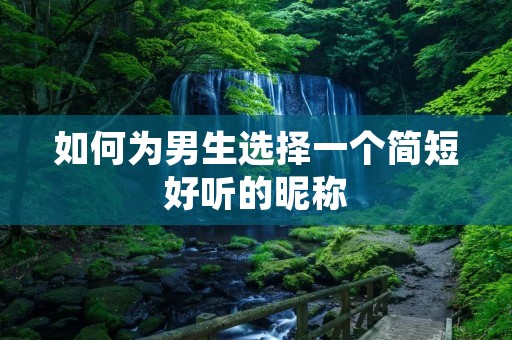如何为男生选择一个简短好听的昵称