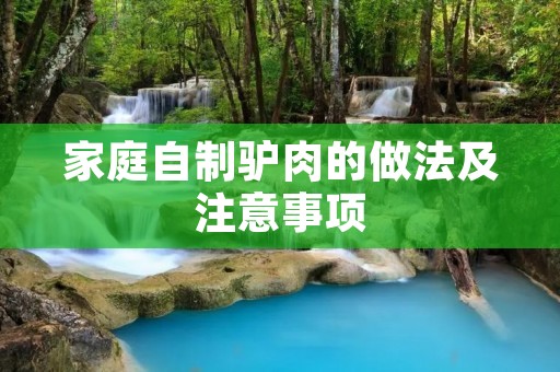 家庭自制驴肉的做法及注意事项