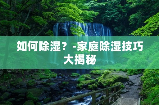 如何除湿?-家庭除湿技巧大揭秘 如何除湿?-家庭除湿技巧大揭秘