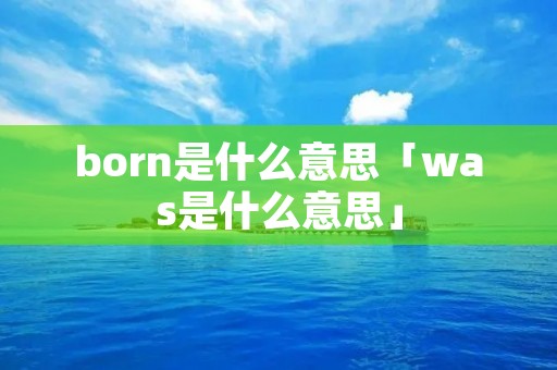 born是什么意思「was是什么意思」 born是什么意思「was是什么意思」