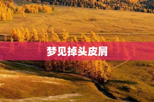 梦见掉头皮屑：预示着什么？