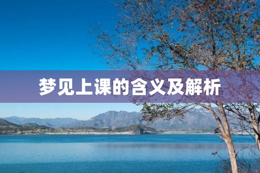 梦见上课的含义及解析