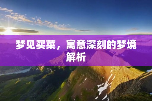 梦见买菜，寓意深刻的梦境解析