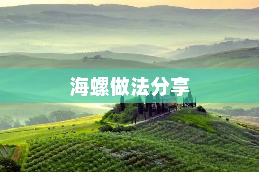 海螺做法分享：美味佳肴轻松学