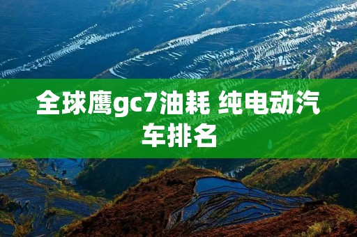 全球鹰gc7油耗 纯电动汽车排名 全球鹰gc7油耗 纯电动汽车排名