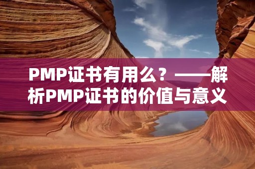PMP证书有用么?——解析PMP证书的价值与意义 PMP证书有用么?——解析PMP证书的价值与意义