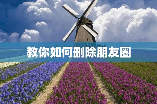 教你如何删除朋友圈