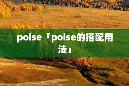 poise「poise的搭配用法」 poise「poise的搭配用法」