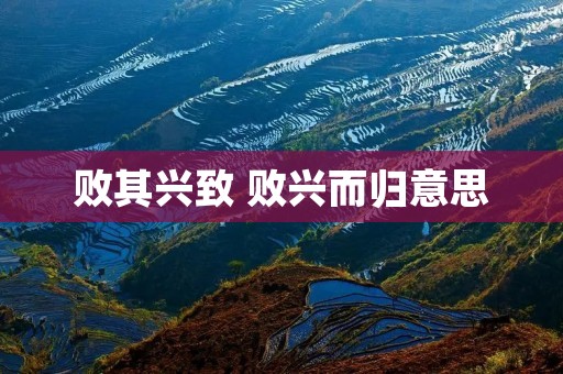 败其兴致 败兴而归意思 败其兴致 败兴而归意思
