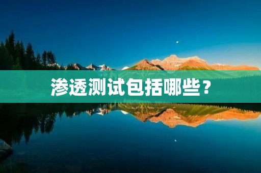 渗透测试包括哪些?