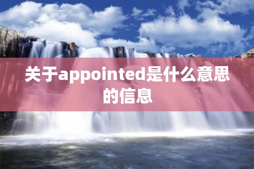 关于appointed是什么意思的信息
