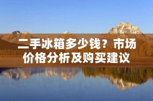二手冰箱多少钱?市场价格分析及购买建议 二手冰箱多少钱?市场价格分析及购买建议