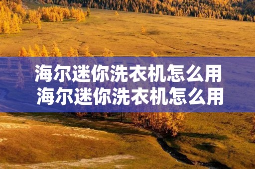海尔迷你洗衣机怎么用 海尔迷你洗衣机怎么用教程 海尔迷你洗衣机怎么用 海尔迷你洗衣机怎么用教程