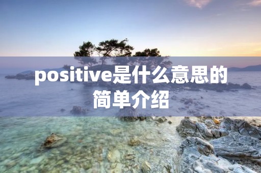 positive是什么意思的简单介绍