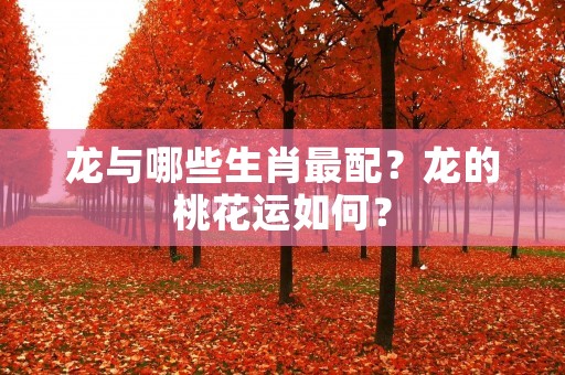 龙与哪些生肖最配?龙的桃花运如何?