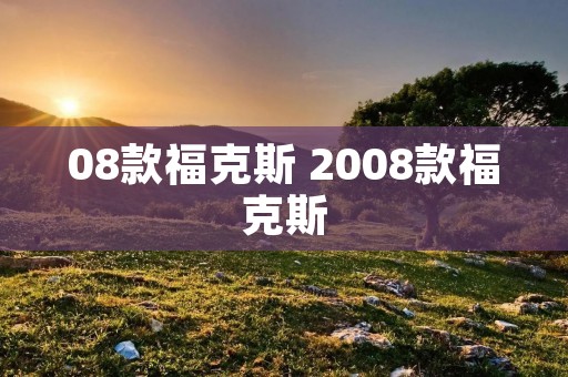 08款福克斯 2008款福克斯