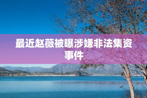 最近赵薇被曝涉嫌非法集资事件