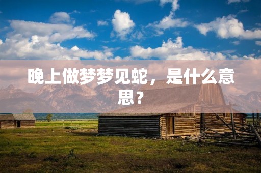 晚上做梦梦见蛇，是什么意思？