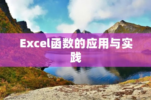 Excel函数的应用与实践