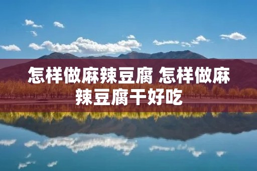 怎样做麻辣豆腐 怎样做麻辣豆腐干好吃 怎样做麻辣豆腐 怎样做麻辣豆腐干好吃