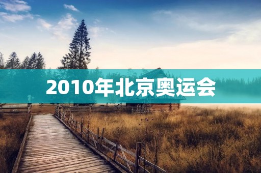 2010年北京奥运会：中国向世界展示自己的机遇