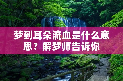 梦到耳朵流血是什么意思？解梦师告诉你