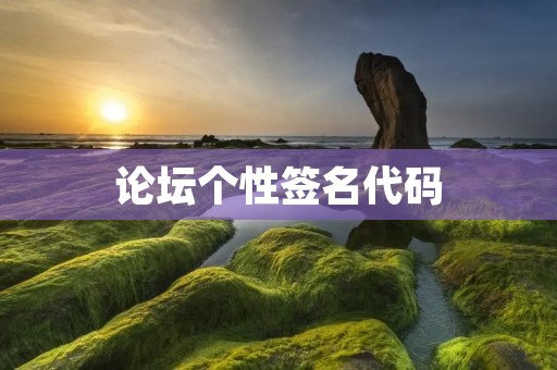 论坛个性签名代码:打造个性化的论坛形象