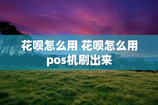 花呗怎么用 花呗怎么用pos机刷出来