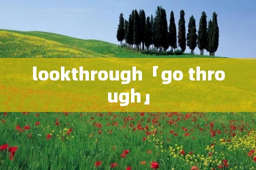 lookthrough「go through」 lookthrough「go through」