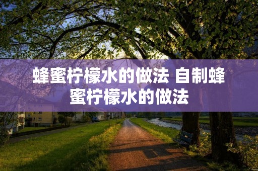 蜂蜜柠檬水的做法 自制蜂蜜柠檬水的做法
