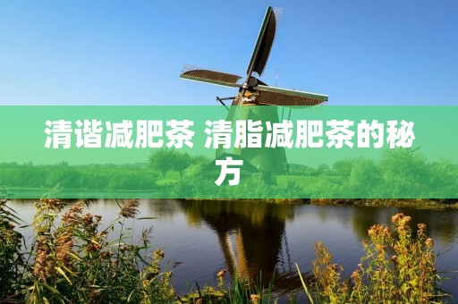 清谐减肥茶 清脂减肥茶的秘方
