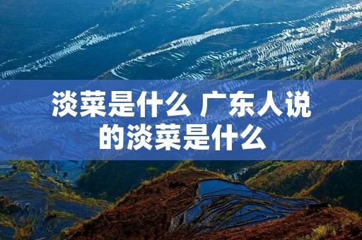 淡菜是什么 广东人说的淡菜是什么
